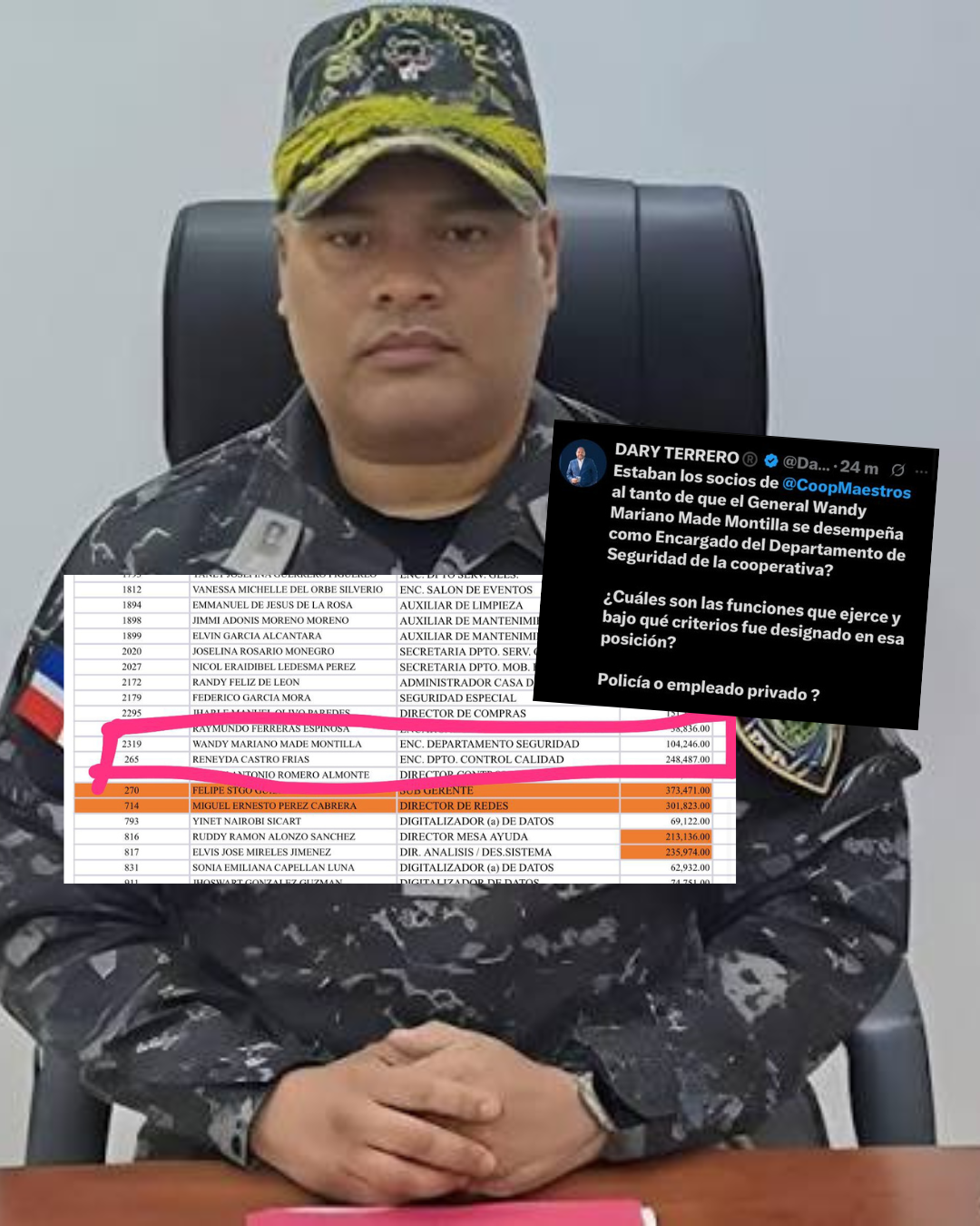 Designación de general en COOPNAMA desata polémica por violar Ley de Policía