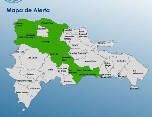 Aguaceros y tormentas mantienen alerta verde en RD